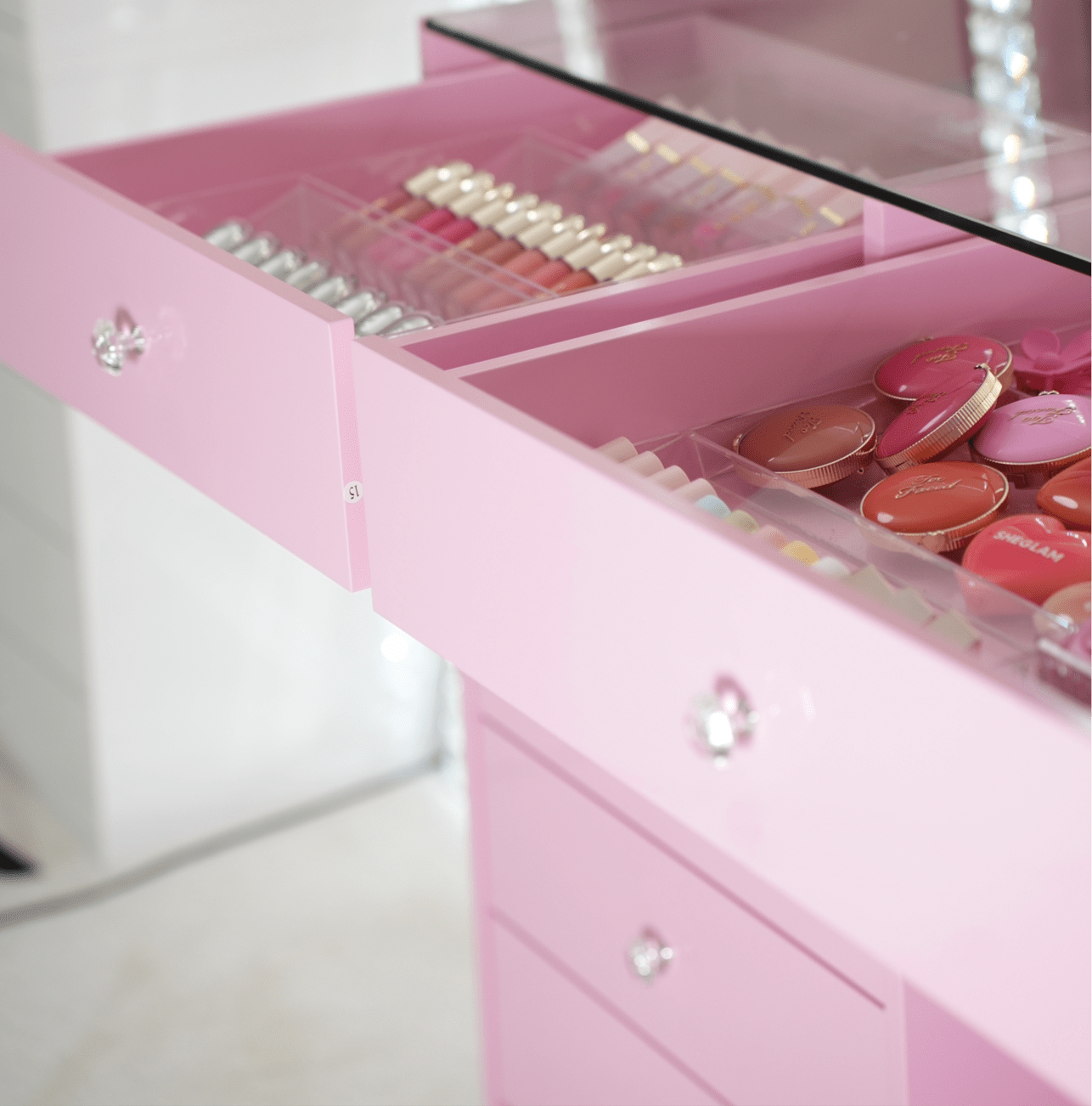 Pink vanity